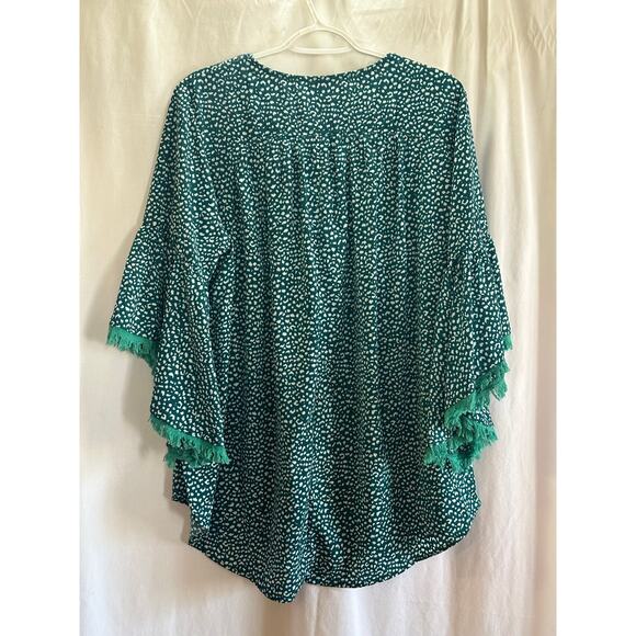 Umgee USA Green Embroidered Boho Top – Size Large - Picture 7 of 7
